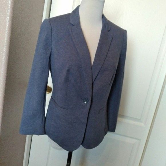 NWT KNIT BLAZER CHAMBRAY TAILORED COAT SMALL WOMENS SMALL - Picture 2 of 4
